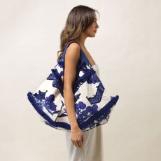 Giant Willow Slouch Bag In Blue & White - From Source Lifestyle