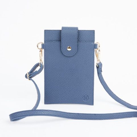 Navy Slim Phone pouch made of PU