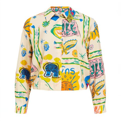 Object Martha Printed Shirt With Ruched Back Detail - From Source Lifestyle